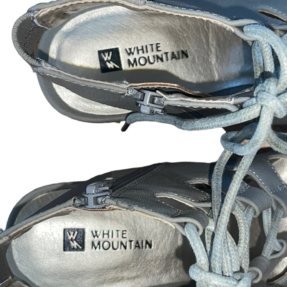 White Mountain gladiator style ghillie lace design sandals. Size 8 1/2M GUC - Picture 11 of 13